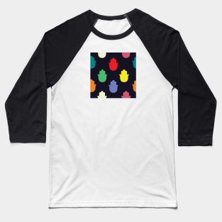 Colorful Hamsa Pattern Baseball T-Shirt